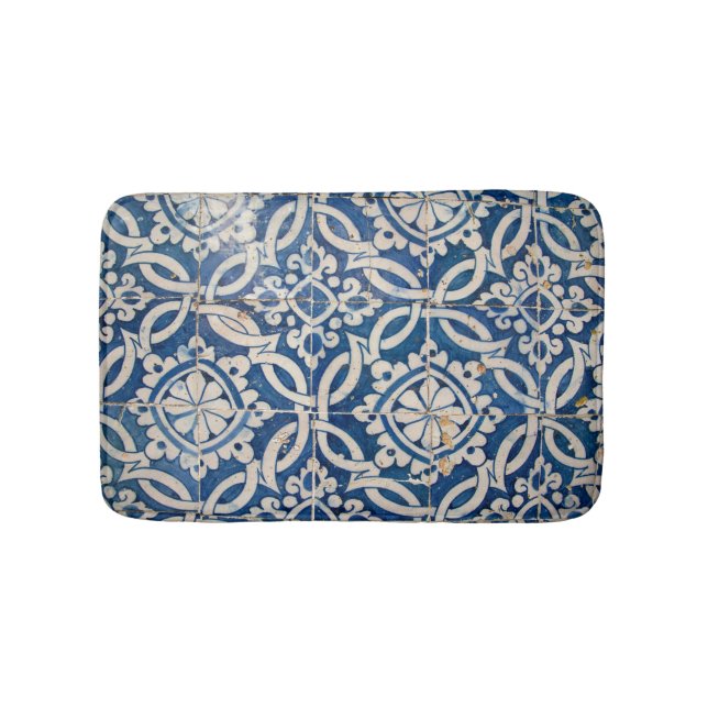 Vintage portuguese azulejo bathroom mat (Front)