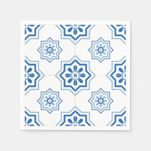 Vintage Portuguese Azulejo BLUE Tile Pattern Paper Napkins