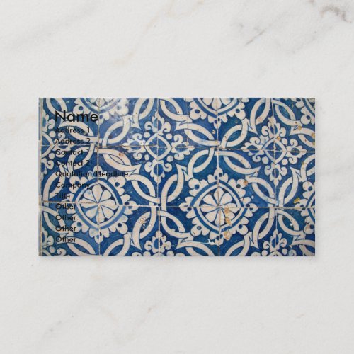 Vintage portuguese azulejo business card