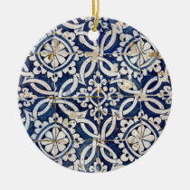 Vintage Portuguese Azulejo Ceramic Ornament