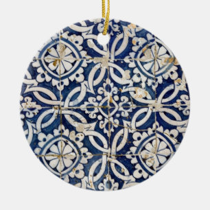 Vintage Portuguese Azulejo Ceramic Ornament