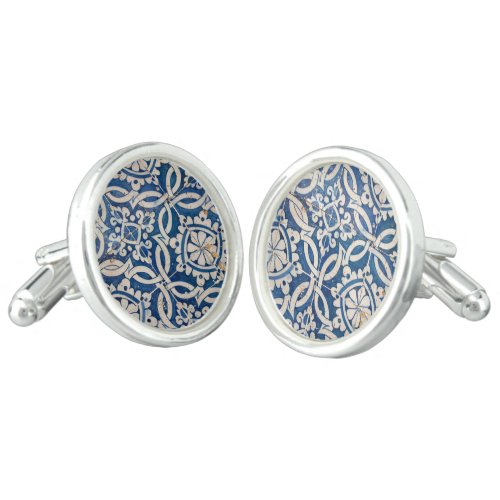 Vintage portuguese azulejo cufflinks