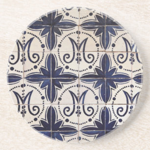 Vintage portuguese azulejo drink coaster