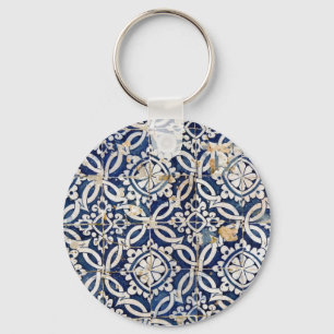 Vintage Portuguese Azulejo Keychain