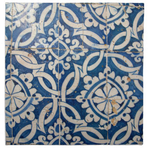 Vintage portuguese azulejo napkin