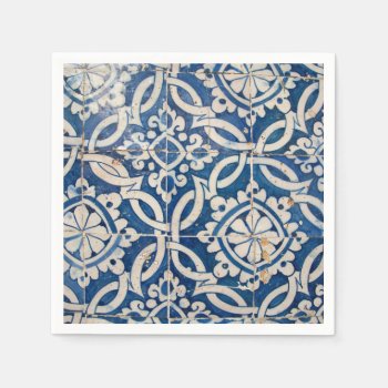 Vintage Portuguese Azulejo Paper Napkins by gavila_pt at Zazzle