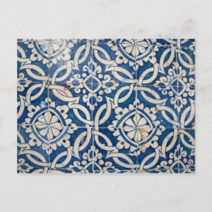 Vintage portuguese azulejo postcard