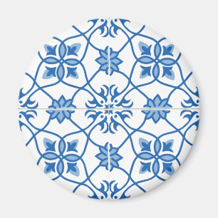 Vintage Portuguese Azulejo Tile Pattern Magnet