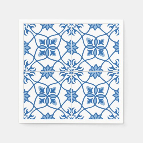 Vintage Portuguese Azulejo Tile Pattern Paper Napkins