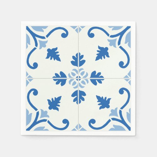 Vintage Portuguese Azulejo Tile Pattern Paper Napkins