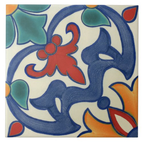 Vintage Portuguese Azulejos Pattern Ceramic Tile