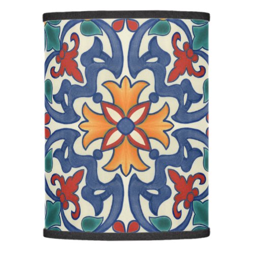 Vintage Portuguese Azulejos Tile Pattern Lamp Shade