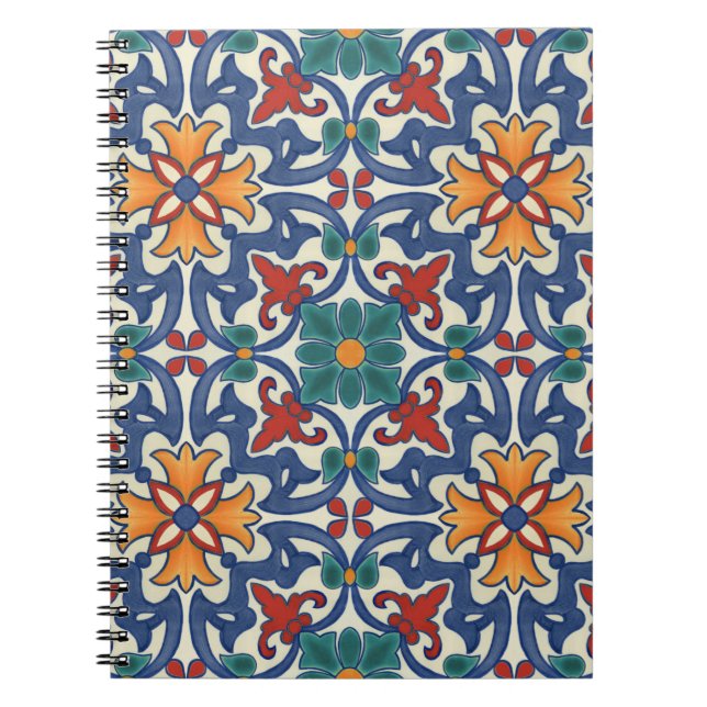 Vintage Portuguese Azulejos Tile Pattern Notebook (Front)