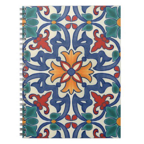 Vintage Portuguese Azulejos Tile Pattern Notebook