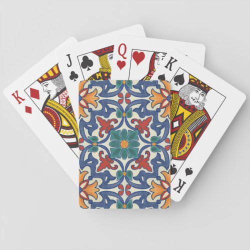 Vintage Portuguese Azulejos Tile Pattern Poker Cards
