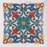 Vintage Portuguese Azulejos Tile Pattern Trinket Tray<br><div class="desc">Colorful watercolor portuguese azulejos ceramic tiles pattern on a white background.</div>