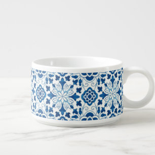 Vintage Portuguese Blue Azulejos Tile Pattern Bowl