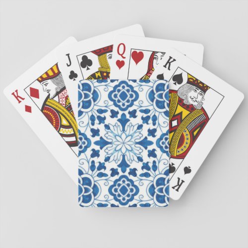 Vintage Portuguese Blue Azulejos Tile Pattern Playing Cards