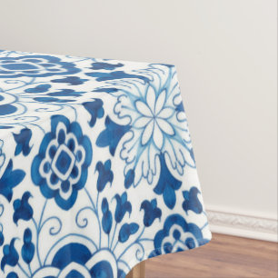 Vintage Portuguese Blue Azulejos Tile Pattern Tablecloth