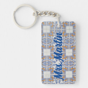 Vintage Portuguese Tile #1 Teacher Key Chain