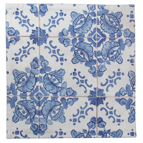Vintage Portuguese Tile Cloth Napkins
