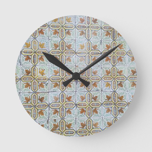Vintage Portuguese Tile Round Clock (Front)