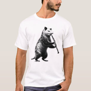 Vintage Possum Opossum Playing Oboe Oboist Oboe T-Shirt