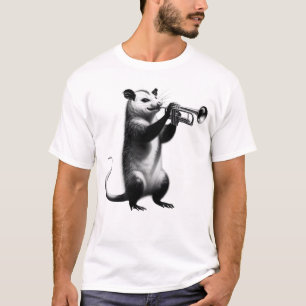 Vintage Possum Opossum Playing Trumpet Trumpetist T-Shirt