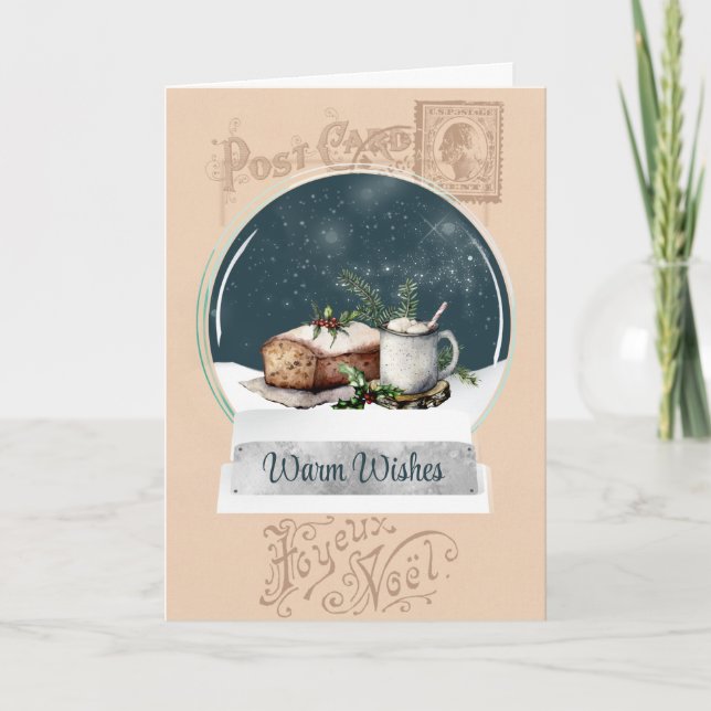 Vintage Post Card and Bakery Snow Globe Christmas (Front)