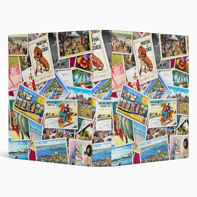Vintage Post Card Collage Binder (Background)