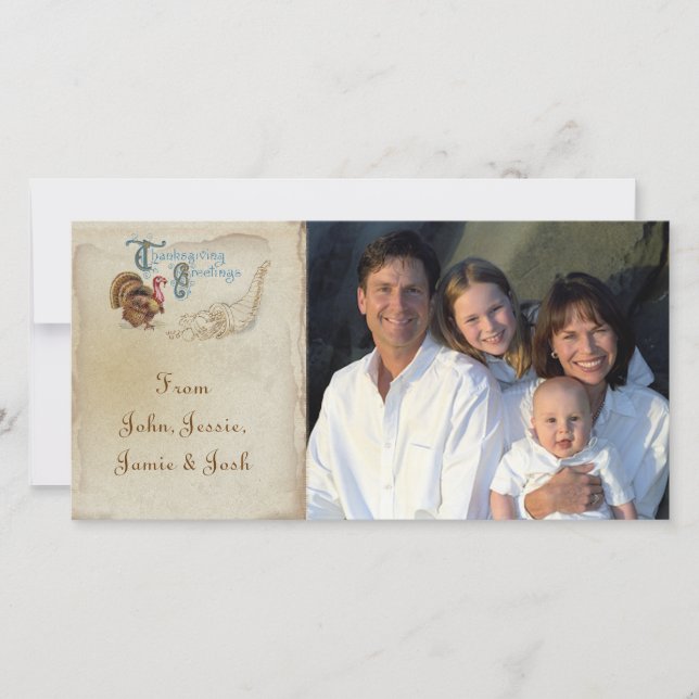 Vintage Post Card Illustration Thanksgiving Photos (Front)