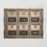 Vintage post office boxes with key locks