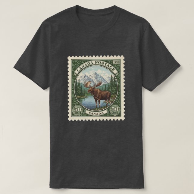 Vintage Postage Stamp Canada T-Shirt (Design Front)