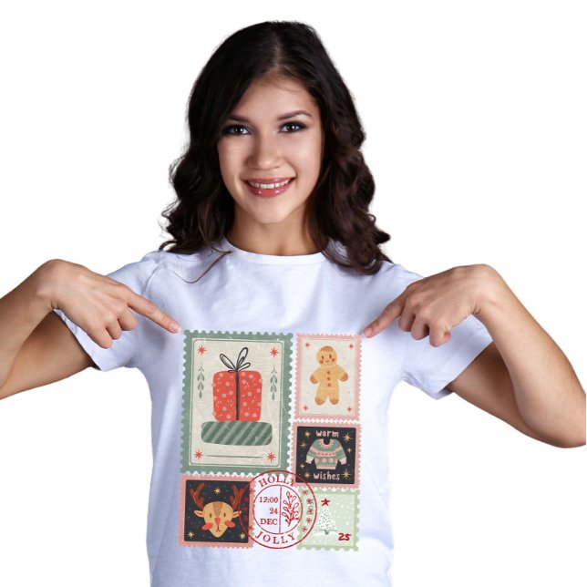 Vintage Postage Stamp Christmas Icon  T-Shirt (Creator Uploaded)