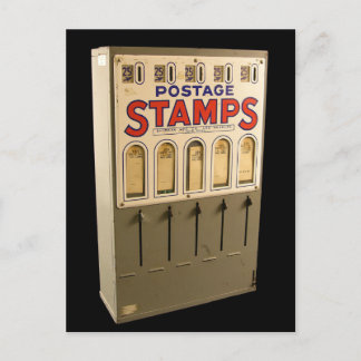 Vintage Postage Stamp Vending Machine Postcard