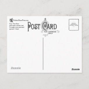 Vintage Postcard Back - Fancy "C" Design