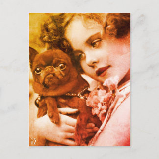 Vintage Postcard Bulldog My BFF