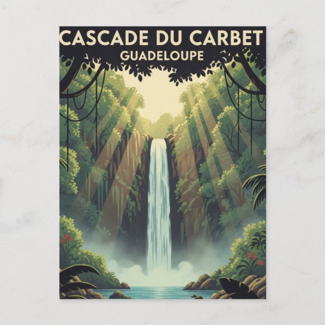 Vintage postcard Carbet Falls (Front)