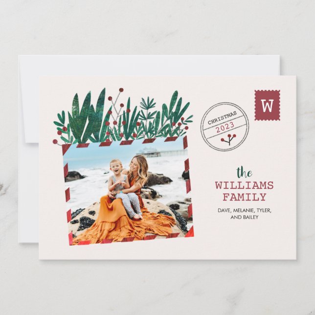 Vintage Postcard Christmas Photo Card (Front)