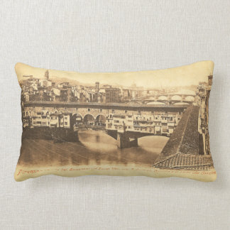 Vintage Postcard, Florence, Italy Lumbar Pillow