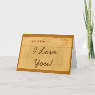 Vintage Postcard I Love You! Greeting Card