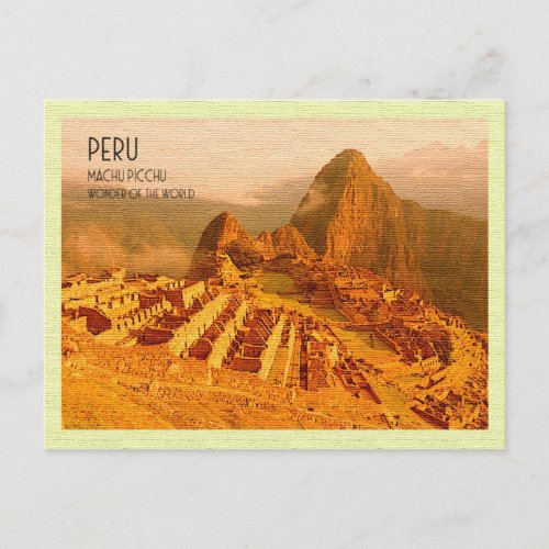 Vintage Postcard Machu Picchu Peru