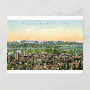 Vintage Postcard of Downtown Spokane