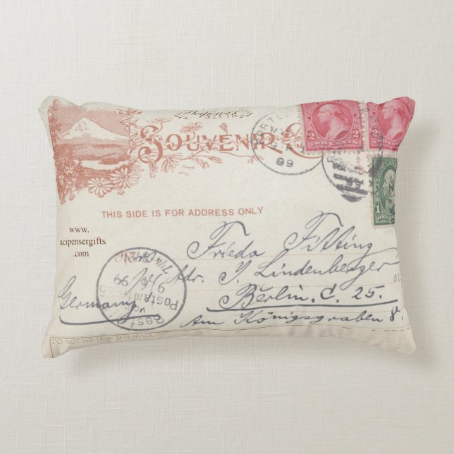 ****VINTAGE POSTCARD PILLOW**** DECORATIVE PILLOW (Front)