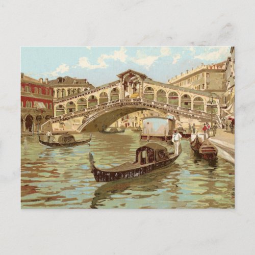 Vintage Postcard Ponte de ponte di Rialto Venezia