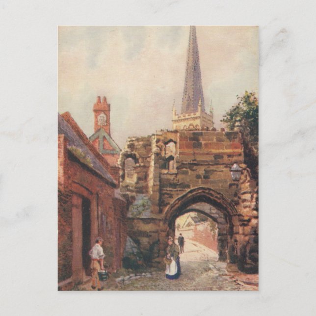 Vintage Postcard Prince Rupert's Gate Leicester (Front)