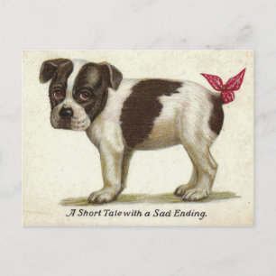 Vintage Postcard Reproduction - Sad Puppy Dog