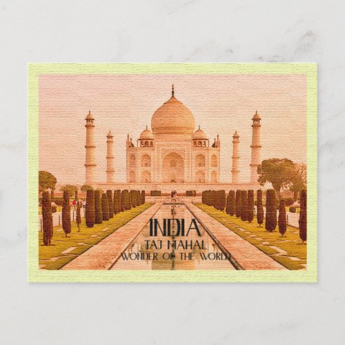 Vintage Postcard Taj Mahal India