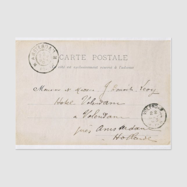 Vintage Postcard Tissue Paper (Front)