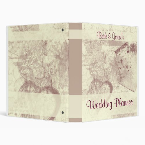 Vintage Postcard Wedding Planner 3 Ring Binder